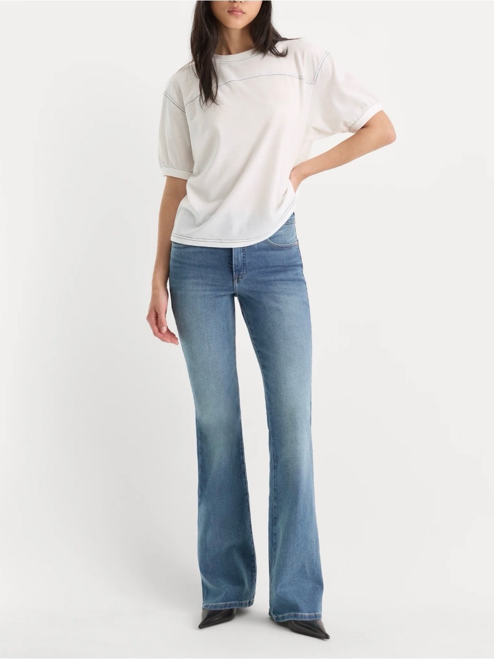 Good American Good leg Slim Light Blue Bootcut High-Rise Jeans